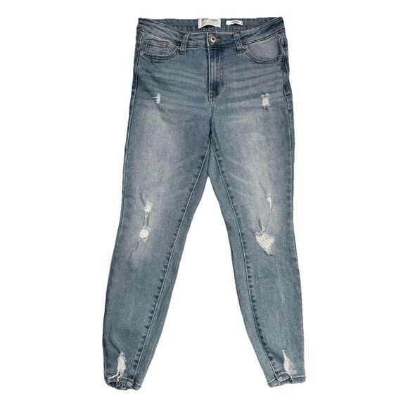 Celebrity Pink Denim - RE Generation Meadow Ankle Jeans Juniors 7/28 Blue Distressed Measures 29 x 25